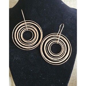 Rose Gold Over Sterling Silver .925 JCM Italy Multi Dangle Pierced Earrings